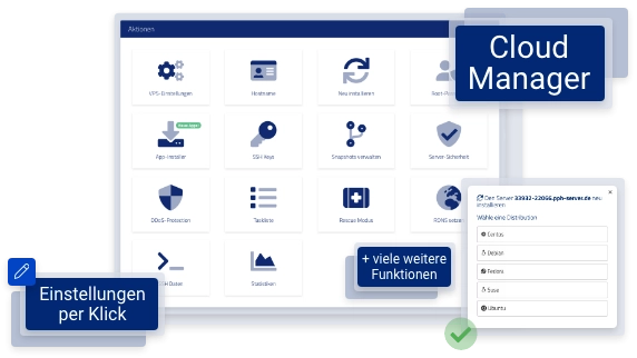 Cloud Manager - Einstellungen per Klick (Illustration)