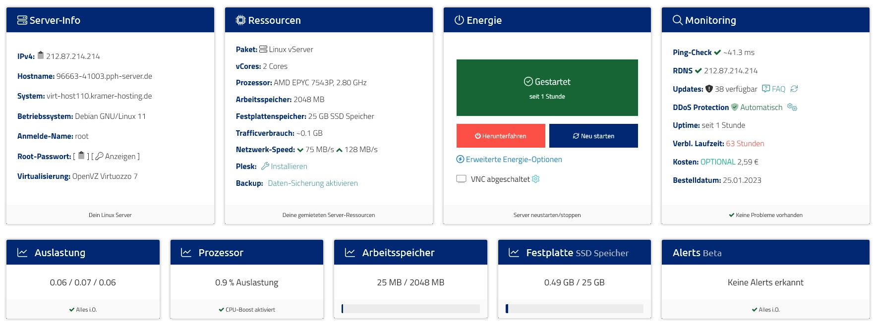 Vionity Dashboard Cloud Manager