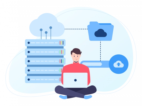Am Laptop in der Cloud arbeiten Am Laptop in der Cloud arbeiten