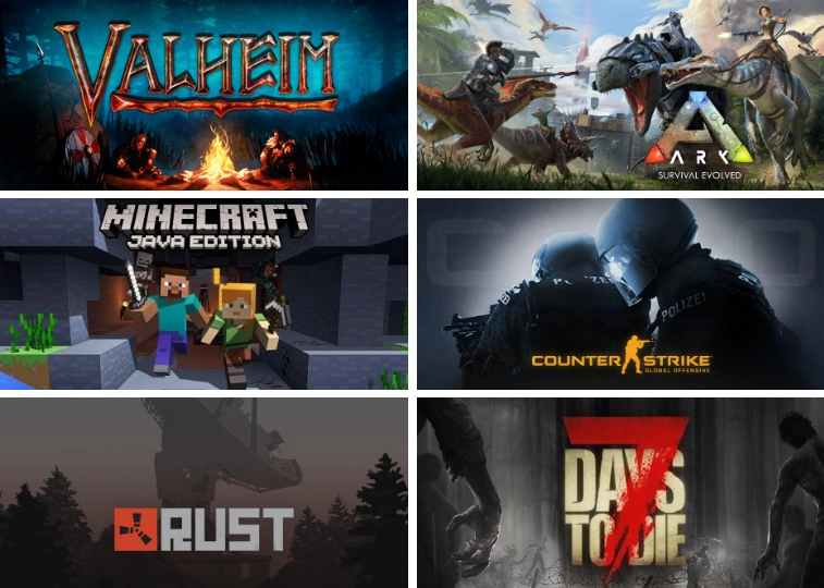 Gameserver: Valheim, Ark, Minecraft, CS:GO, Rust, 7 Days To Die